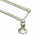 C S I Donner Moen Towel Bar, 24 in L Rod, Brass, Brushed Nickel, Surface Mounting DN8222BN